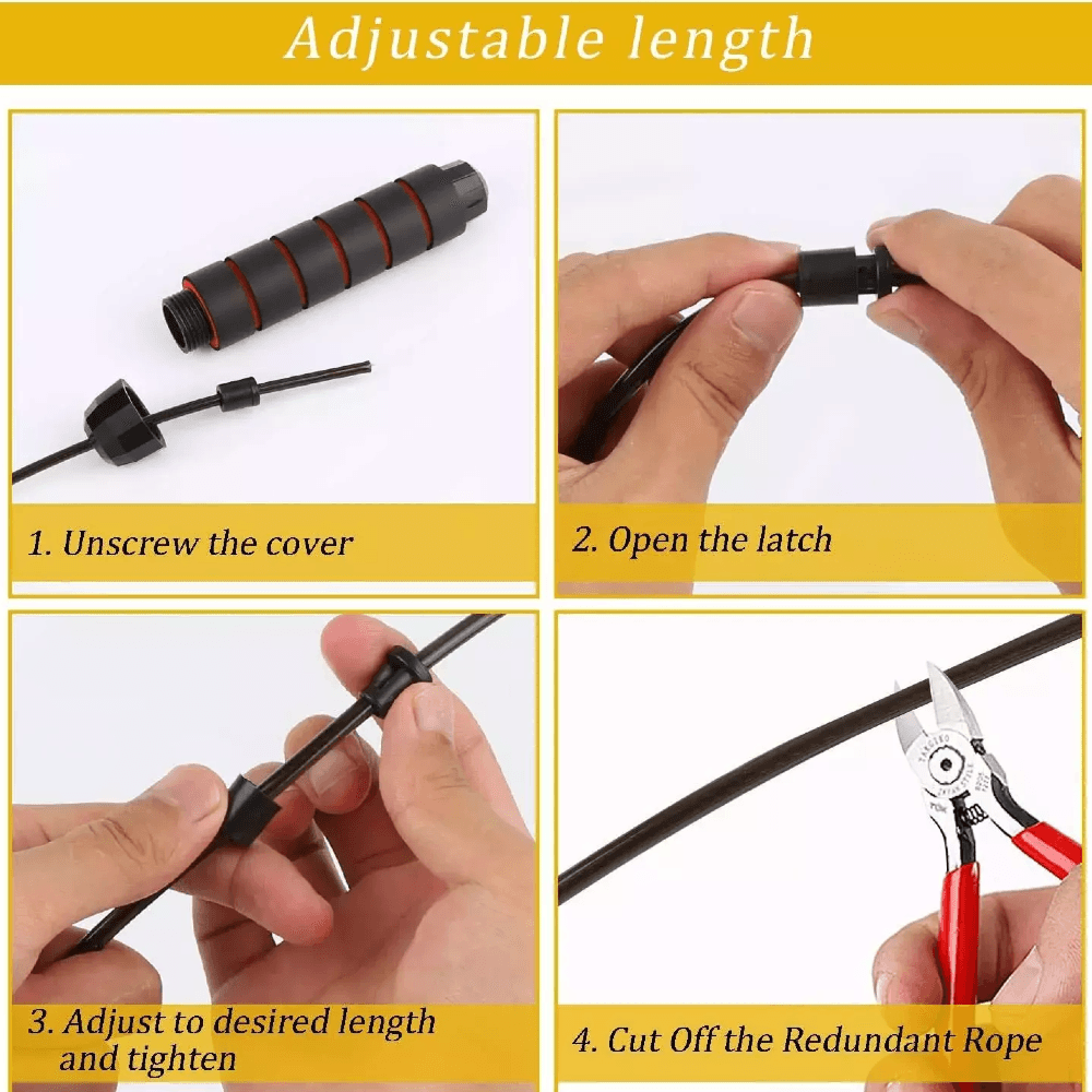 Adjustable length steps for the skipping rope