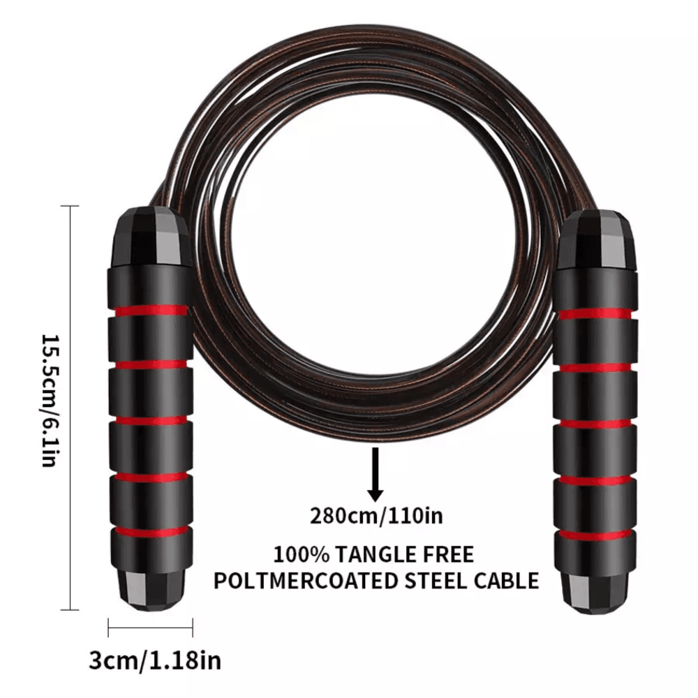 Skipping rope length and handle measurements